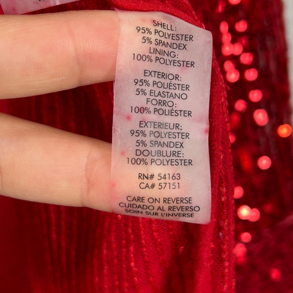 Calvin Klein women plus size 2X fully sequin top red long sleeve snap closure - Picture 13 of 14